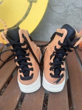 NIKE AF1 Air Force 1 Rebel XX Praline Tan Black High Top Sneakers Shoes Womens 7